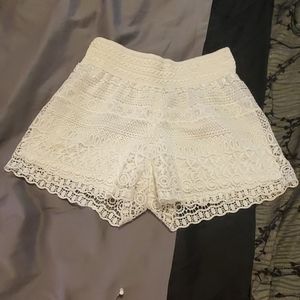 White Crochet shorts